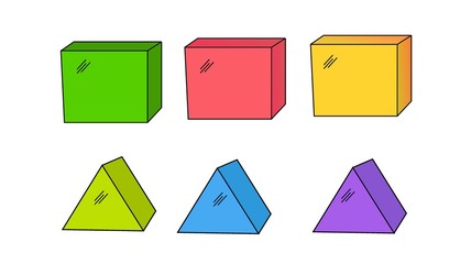 Set of blank colorful toy bricks vector illustration