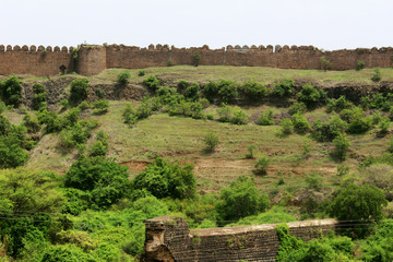Fototapeta premium Naldurg fort bastions, Osmanabad district, Maharashtra, India