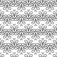 Obraz premium Abstract seamless pattern. Fashion graphic on white background design. Modern stylish abstract texture. Monochrome template for prints, textiles, wrapping, wallpaper, etc. Vector illustration.