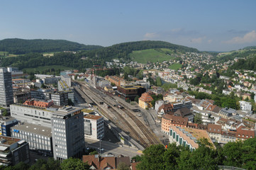 Fototapeta na wymiar Switzerland: Baden City in canton Aargau