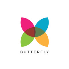 Creative Beautiful Butterfly Icon Logo Template-Vector