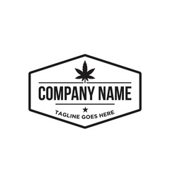 Creative Vintage Cannabis Leaf Logo Design-Vector
