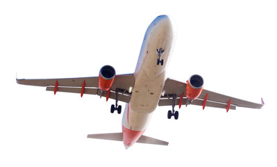 modern airplane on isolated white background