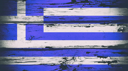 Flagge Fahne Griechenland Holztextur vintage verwittert rustikal längs