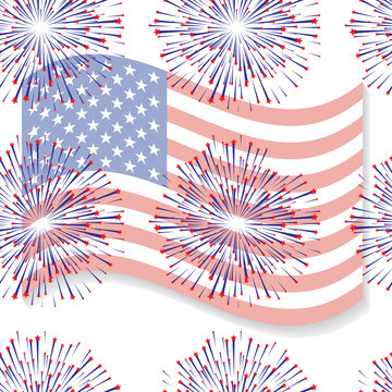 Abstract seamless background with USA flag pattern 4