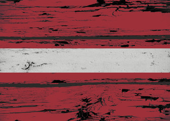 Flagge Fahne Lettland Holztextur vintage verwittert rustikal längs