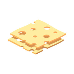 Cheese isometric illustrate 3d vector icon. Creative design idea.