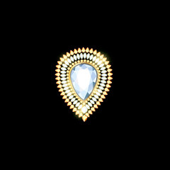 Brooch pendant with precious stones