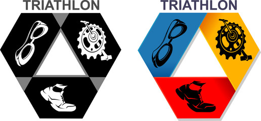 Triathlon Event Symbol - obrazy, fototapety, plakaty