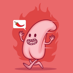 Spicy tongue vector illustration. Spicy, food, marketing, barbecue, advertising, fire design concept