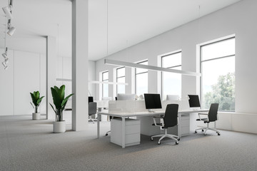 White open space office corner