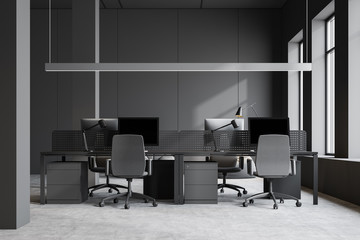 Grey modern office work place