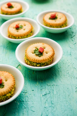 homemade salted Biscuit chat or sandwich for kids or starers for guests