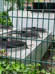 Powerful air conditioning system fans, outdoor conditioning ventilation system to cool the building...