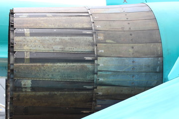 Avia nozzle. Military jet engine with a variable thrust direction.