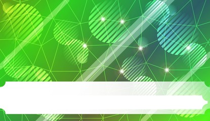 Decorative background with triangles, line, circle, space for text. Bright background for poster, banner, flyer. Vector illustration. Creative gradient color.