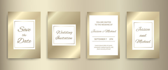 Gold credit cards vector set with colorful abstract golden design background