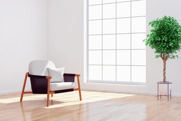 large luxury modern bright interiors room illustration 3D rendering