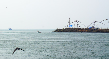 fishing net in the sea