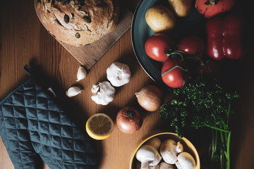 Healthy ingredients, natural food, background