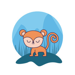 Obraz na płótnie Canvas cute monkey animal isolated icon