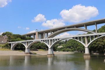 小倉橋と新小倉橋　神奈川県相模原市,ogura bridge and new ogura bridge,sagamihara,kanagawa,japan