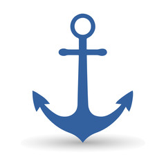 Anchor icon - marine symbol, security sign flat icon