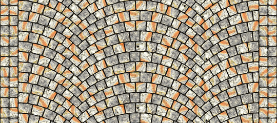 Road curved cobblestone texture 111