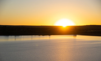 sunset on lake