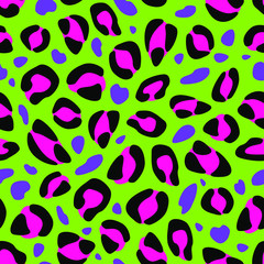 Leopard seamless pattern. Abstract vector illustration. Bright animal print.