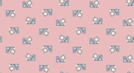 Geometric shapes on pink background