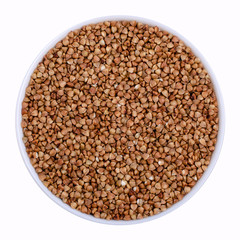 Organic buckwheat in a dish