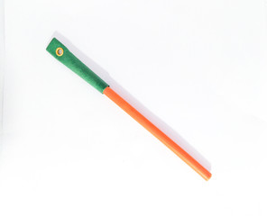 yellow and orange Eco friendly new concept paper-pen with one seed in it, pen made up of paper, new...