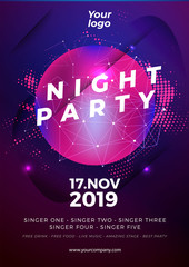 Night party template background. Vector