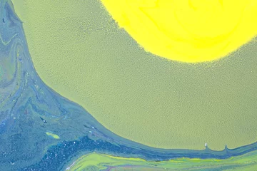Türaufkleber Colorful fluid art, abstract acrylic background,  abstract fluid acrylic painting © CK