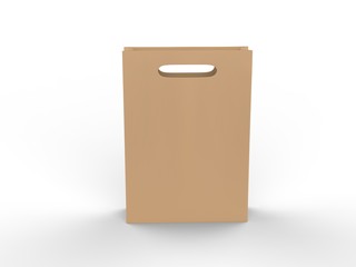 Blank template of shopping Paper Bag 3d illustration for branding design and mock up.