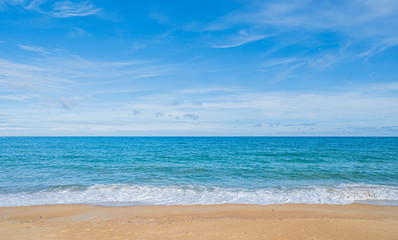 Summer concept background : Software On the beach with blue sky and clouds in Thailand for...