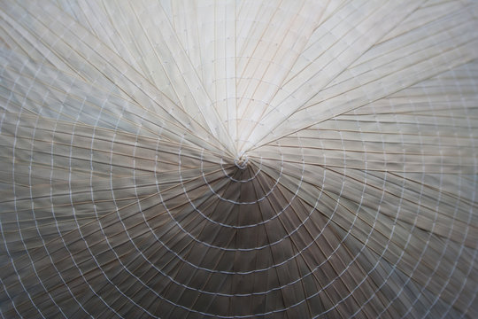 Traditional Vietnamese Conical Hat Detail Close Up