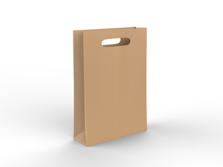 Blank template of shopping Paper Bag 3d illustration for branding design and mock up.