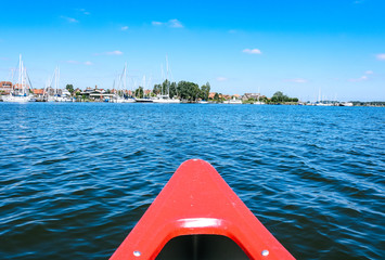 Point of a Red Sea Kayak on the river Schlei in Germany