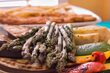 Table with healthy and tasty food ready to eat