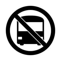 No parking bus stop signs transport vector. No or Stop. Bus tour transport icon. Transportation sign. Tourism or public vehicle symbol. Prohibited ban stop symbol. No bus tour icon. Vector © Nobelus