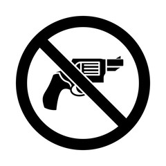 Prohibited sign no weapon. vector illustration. No weapons security vector icon isolated. No weapon icon. No gun sign. - obrazy, fototapety, plakaty