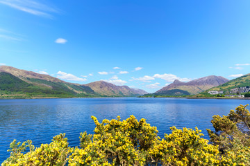 Beautiful view of Loch Leven in Glencoe in summer , Scotland
