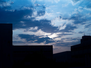 Fototapeta premium Sunset sky of Kumamoto in Japan
