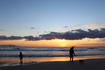 Naklejka premium 伊豆下田 白浜大浜の日の出