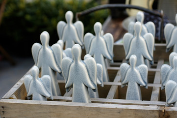 Ceramic angels sold on garden market
