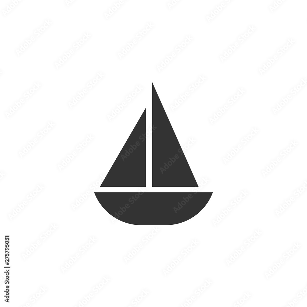 Poster Sailing icon template black color editable. Sailing symbol vector sign isolated on white background. Simple logo vector illustration for graphic and web design.