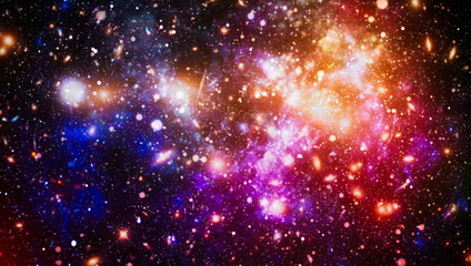 Bright Star Nebula. Distant galaxy. Abstract image. Elements of this image furnished by NASA.