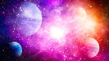 Bright Star Nebula. Distant galaxy. Abstract image. Elements of this image furnished by NASA.